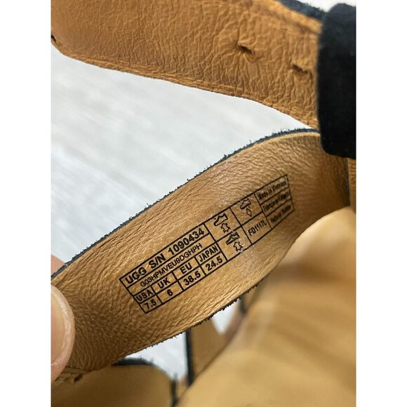 UGG Macayla Women's Sandal Slingback Gladiator Strappy Ankle Heel 7.5 Black Shoe - Picture 10 of 11